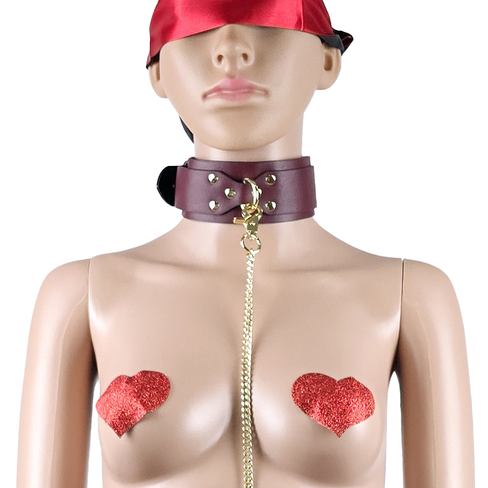 Deluxe Vegan Leather Bondage & Restraint Set Burgundy