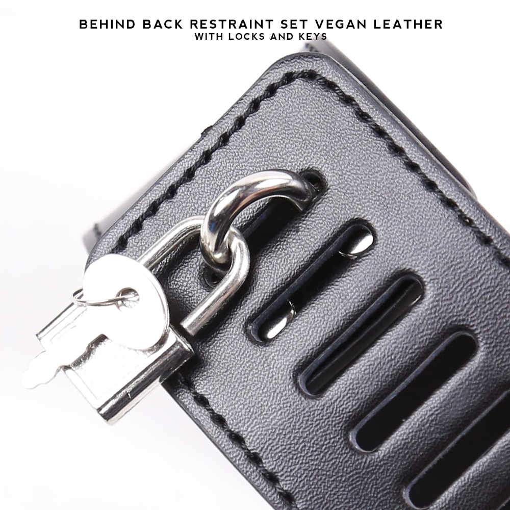 Behind Back Restraint Set Vegan Leather with Locks