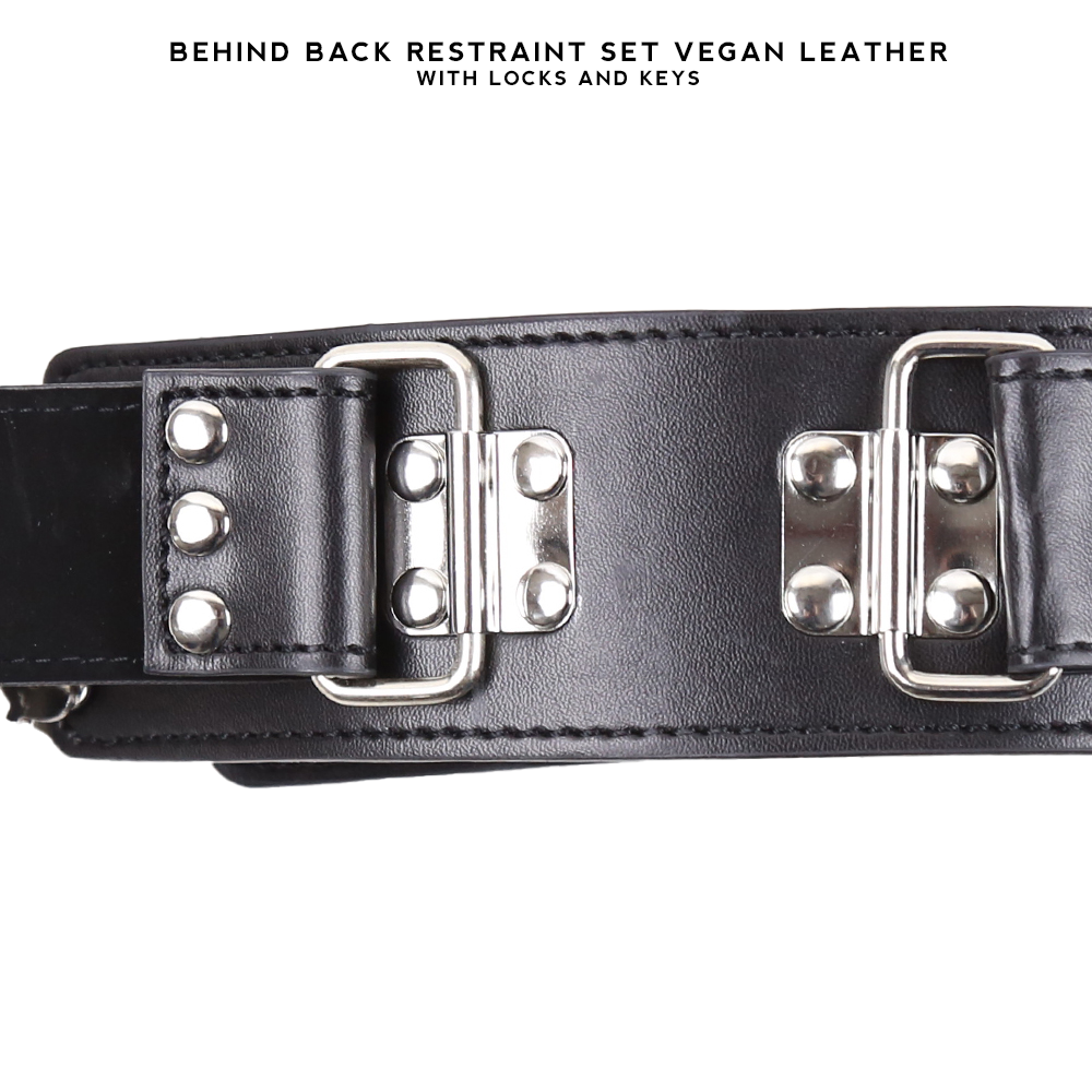 Behind Back Restraint Set Vegan Leather with Locks