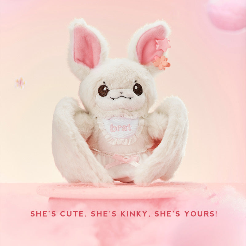 Bratty Bat Mini and Bratty Brat Mini Plushie with Keychain and Dress-Up Accessories
