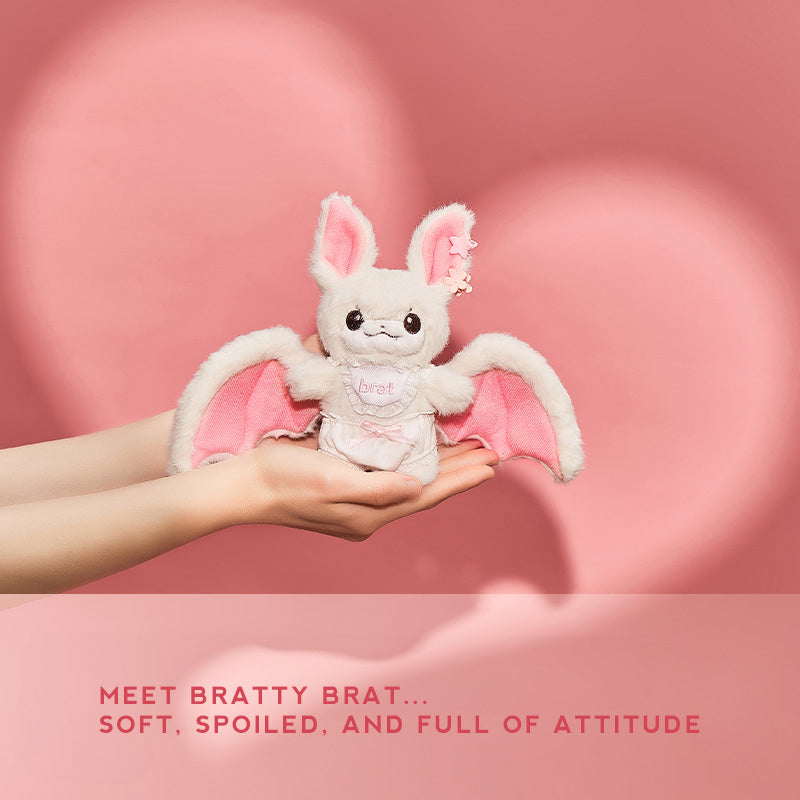 Bratty Bat Mini and Bratty Brat Mini Plushie with Keychain and Dress-Up Accessories