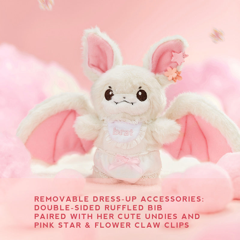 Bratty Bat Mini and Bratty Brat Mini Plushie with Keychain and Dress-Up Accessories