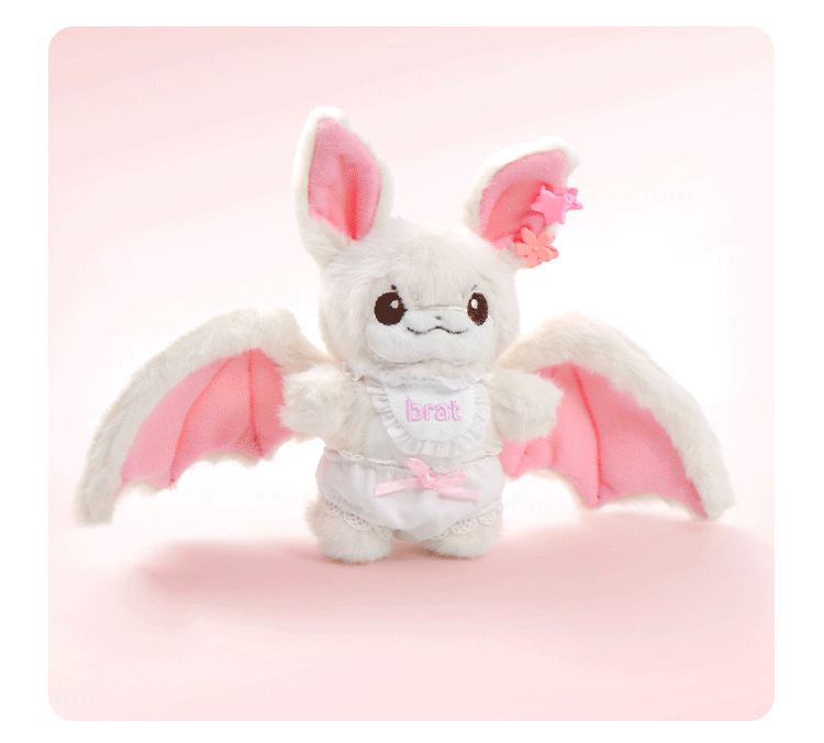 Bratty Bat Mini and Bratty Brat Mini Plushie with Keychain and Dress-Up Accessories