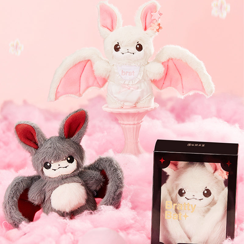 Bratty Bat Mini and Bratty Brat Mini Plushie with Keychain and Dress-Up Accessories