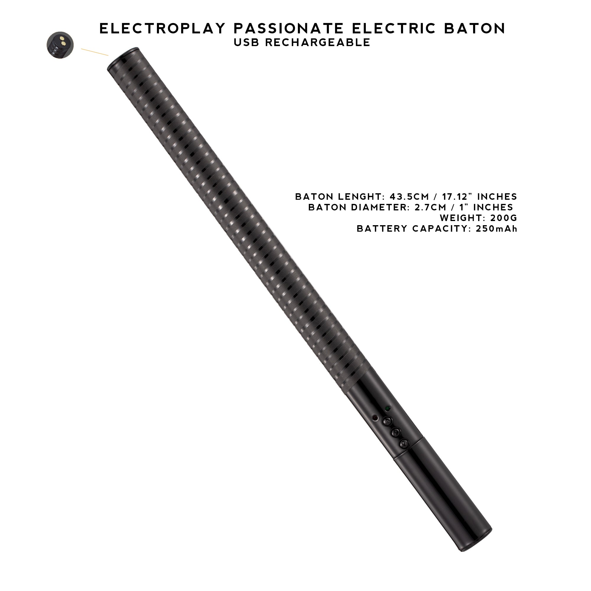 Passionate Electroplay Whip, Cane, Paddle, and Baton, USB Rechargeable, Adjustable Intensity for BDSM Sensation Play.