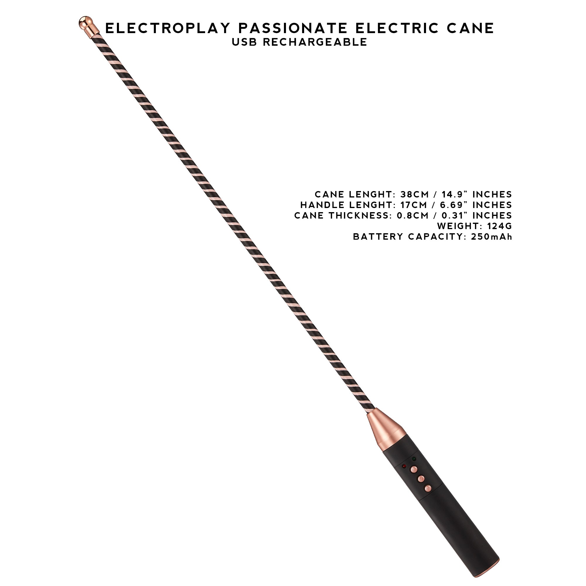 Passionate Electroplay Whip, Cane, Paddle, and Baton, USB Rechargeable, Adjustable Intensity for BDSM Sensation Play.