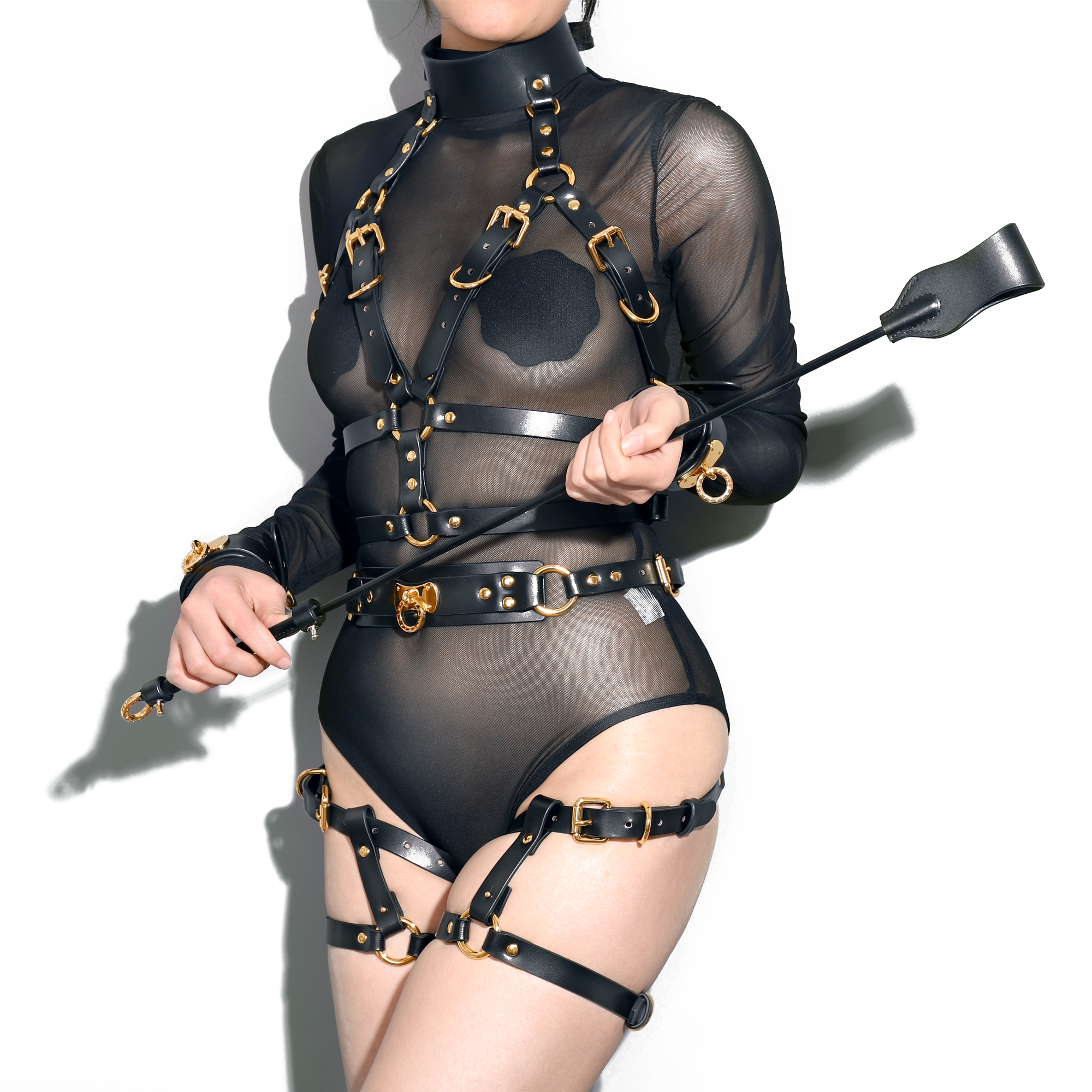 Leather Covered Fiberglass Riding Crop & Cane
