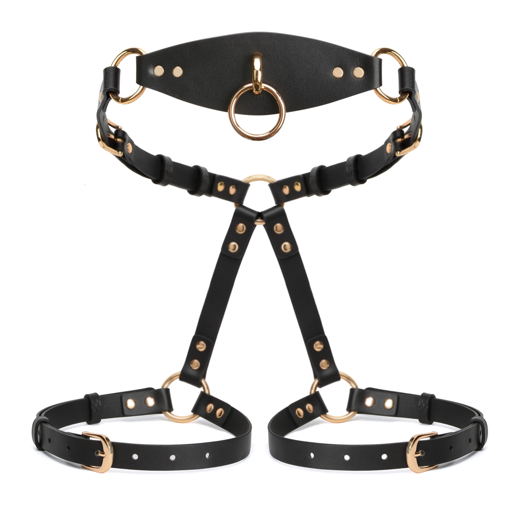 Lower Body Harness Full-Grain Leather with Thigh Extension Straps