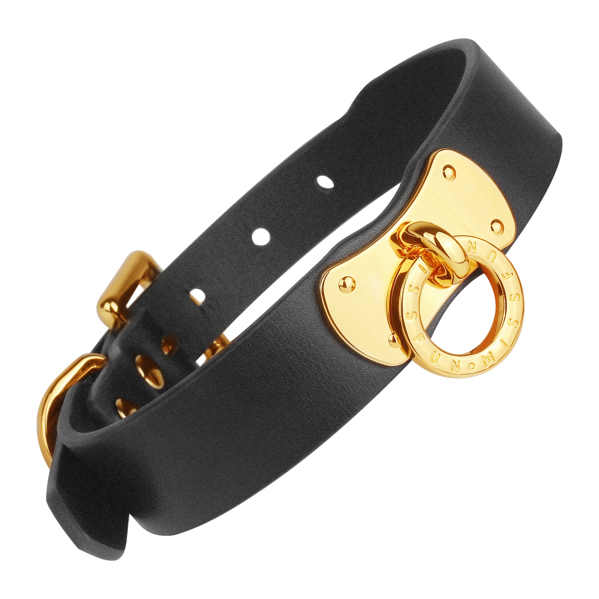 Luxury Full-Grain Leather Collar and Leash with Metallic Chain