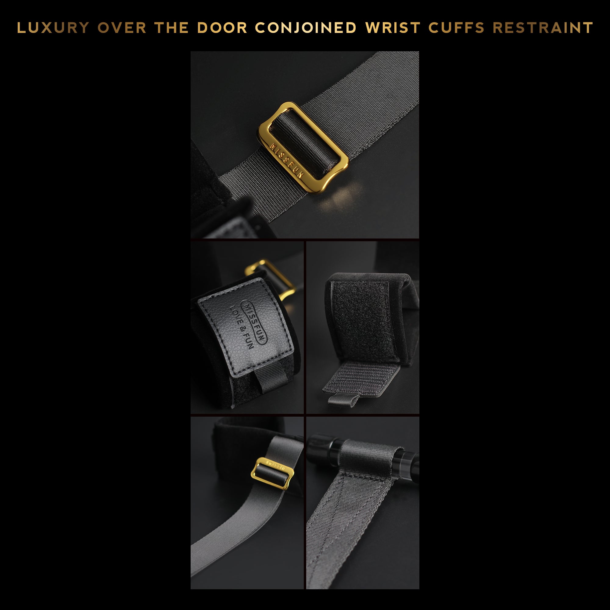 Luxury Over the Door Conjoined Wrist Cuffs Restraint
