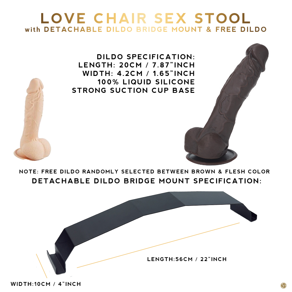 Sex Bounce Stool with Dildo Bridge Mount and FREE Suction Cup Dildo