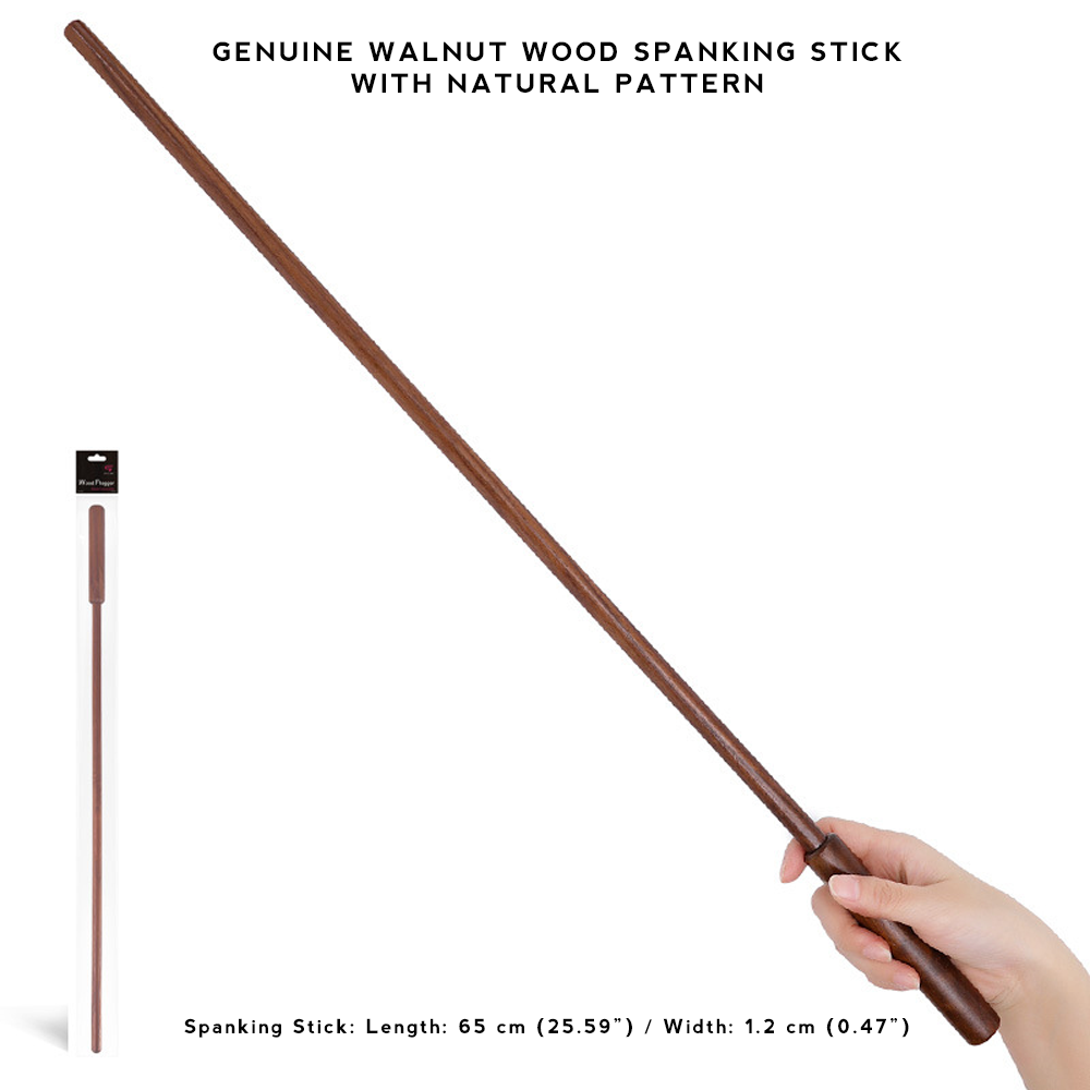 Genuine Walnut Wood Spanking Stick with Natural Pattern