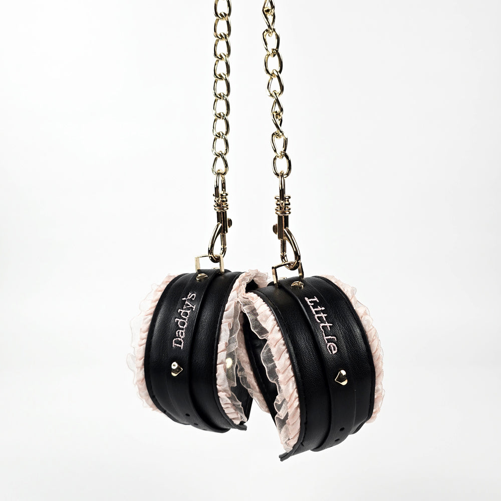 Daddy Dom/Little Girl DDLG Black Pink Bondage Set