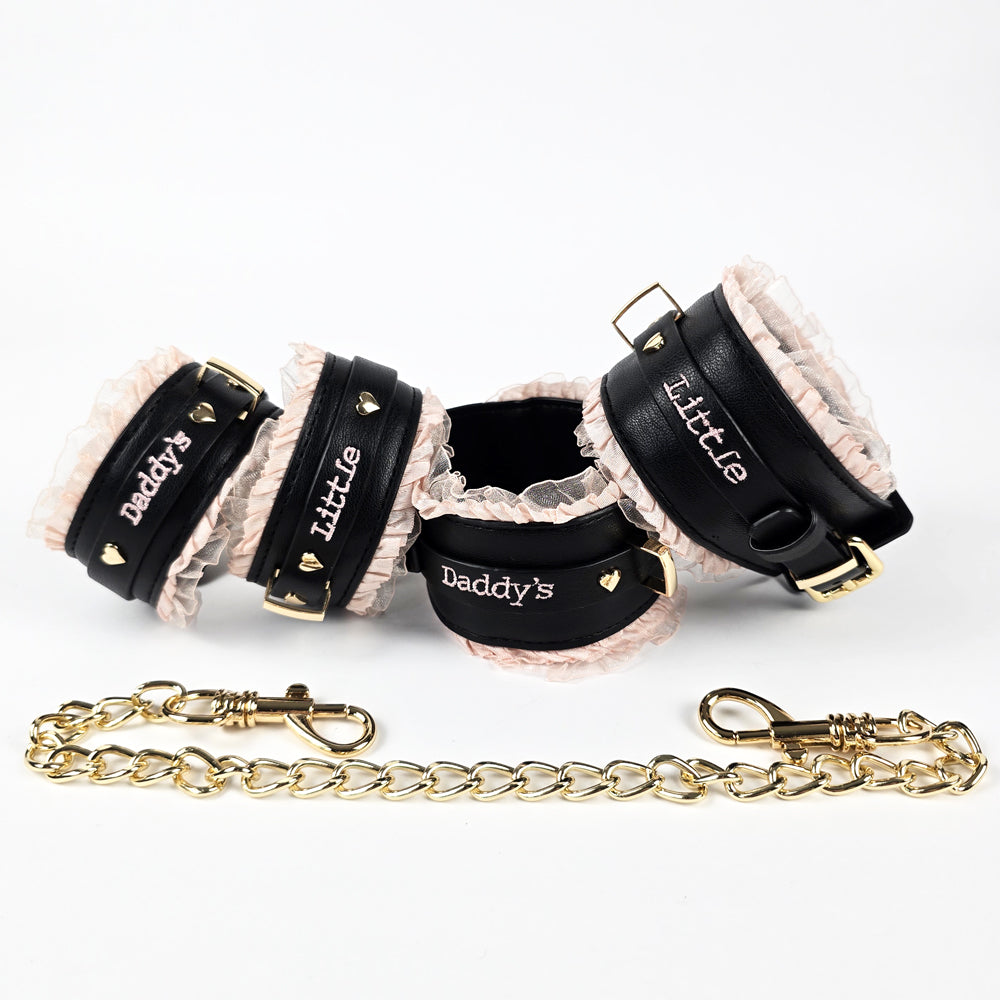 Daddy Dom/Little Girl DDLG Black Pink Bondage Set