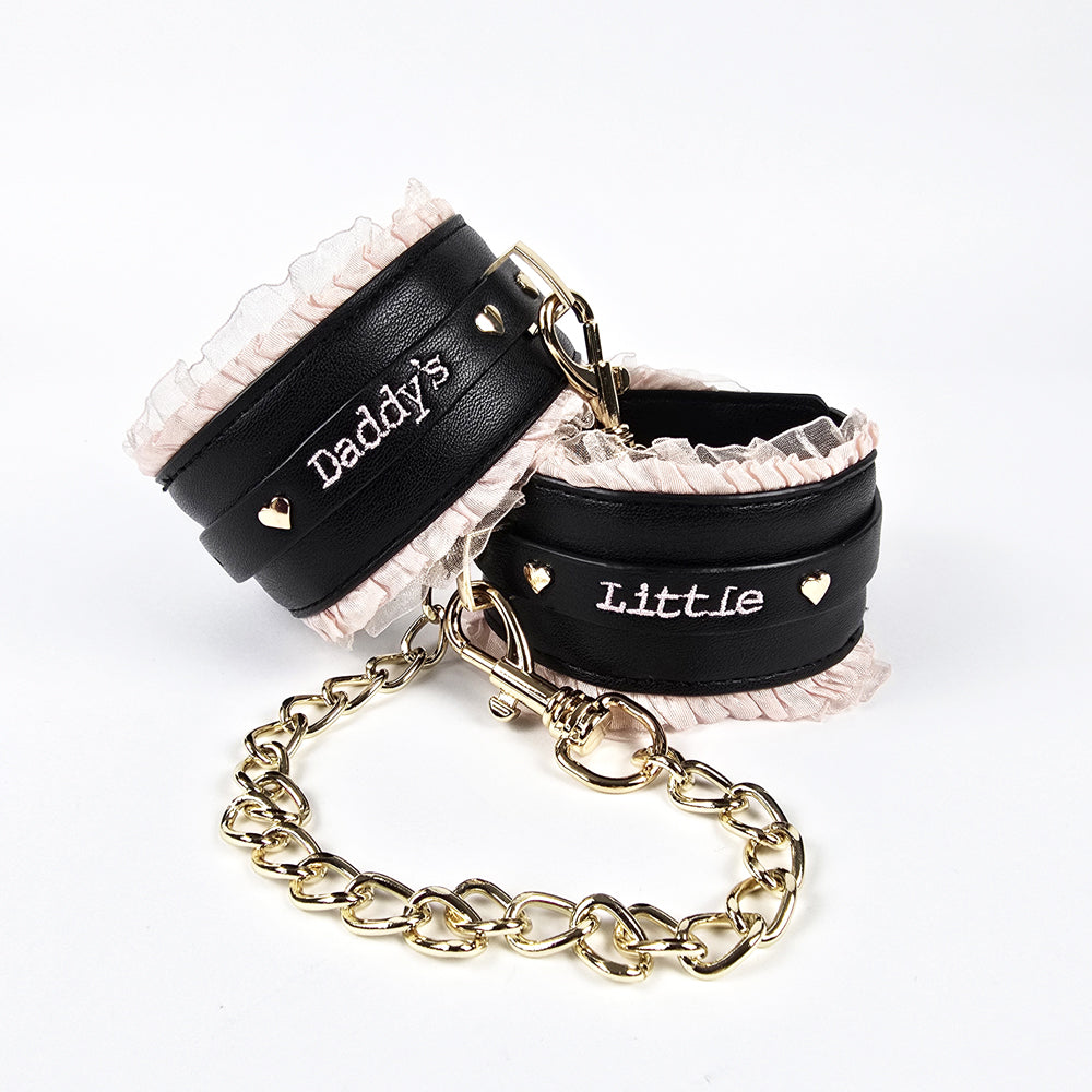Daddy Dom/Little Girl DDLG Black Pink Bondage Set