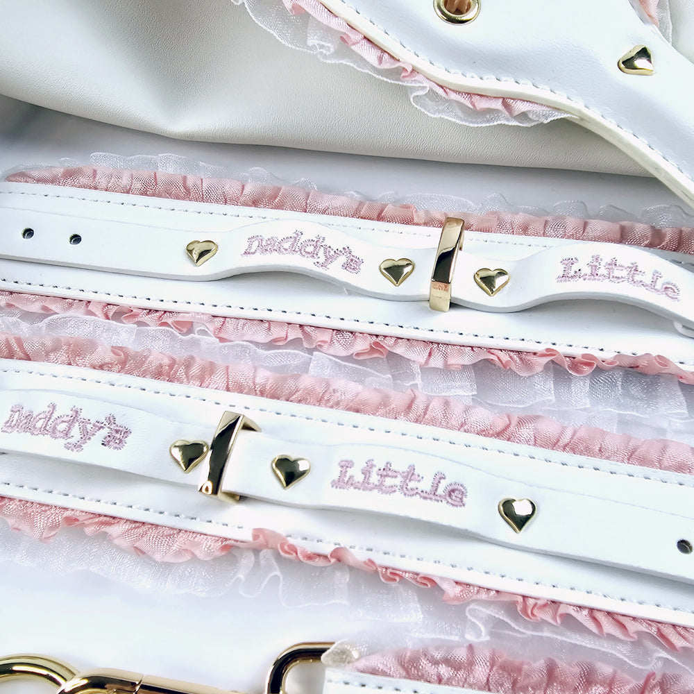 Daddy Dom/Little Girl DDLG White Pink Bondage Set