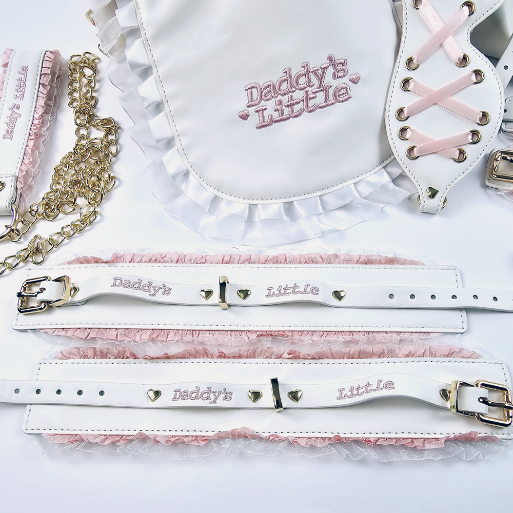 Daddy Dom/Little Girl DDLG White Pink Bondage Set