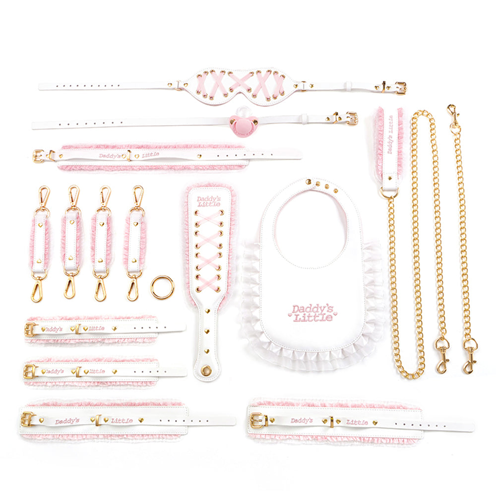 Daddy Dom/Little Girl DDLG White Pink Bondage Set