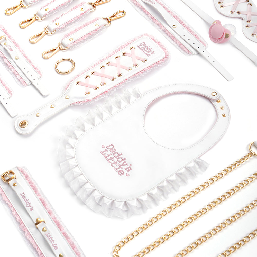 Daddy Dom/Little Girl DDLG White Pink Bondage Set