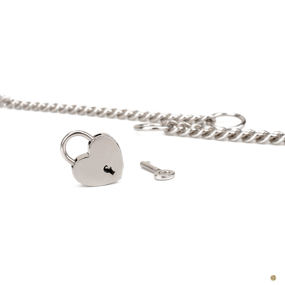 Wrist Handcuffs with Heart Lock Chain