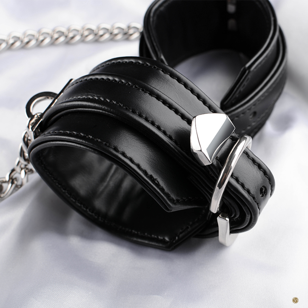 Wrist Handcuffs with Heart Lock Chain