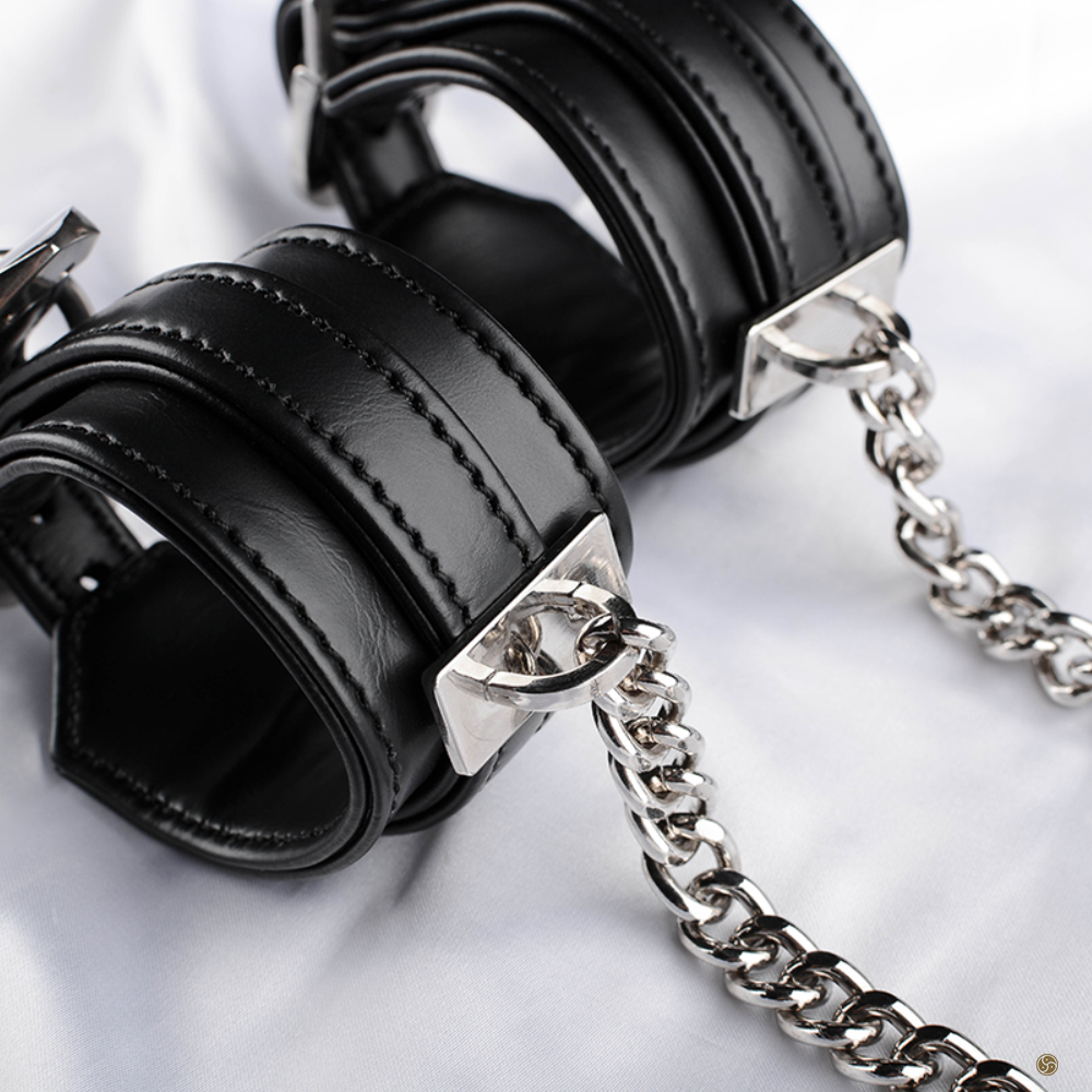 Wrist Handcuffs with Heart Lock Chain
