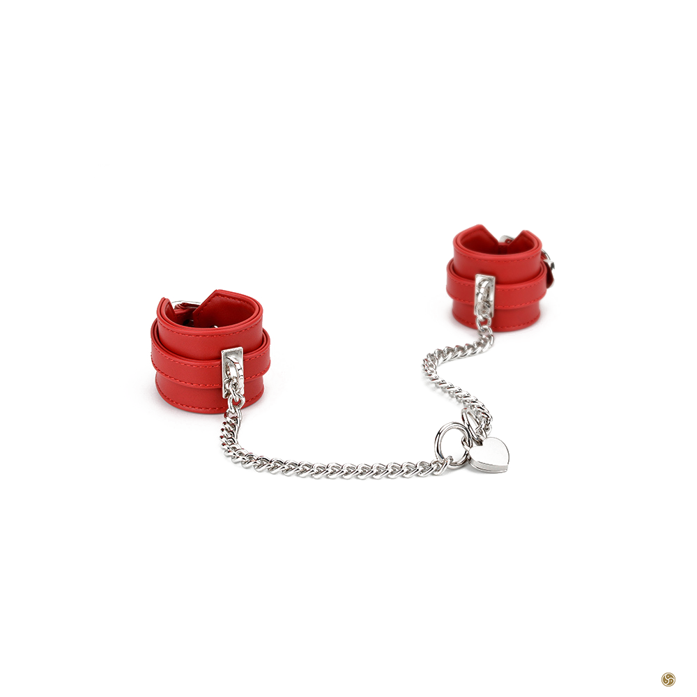 Wrist Handcuffs with Heart Lock Chain