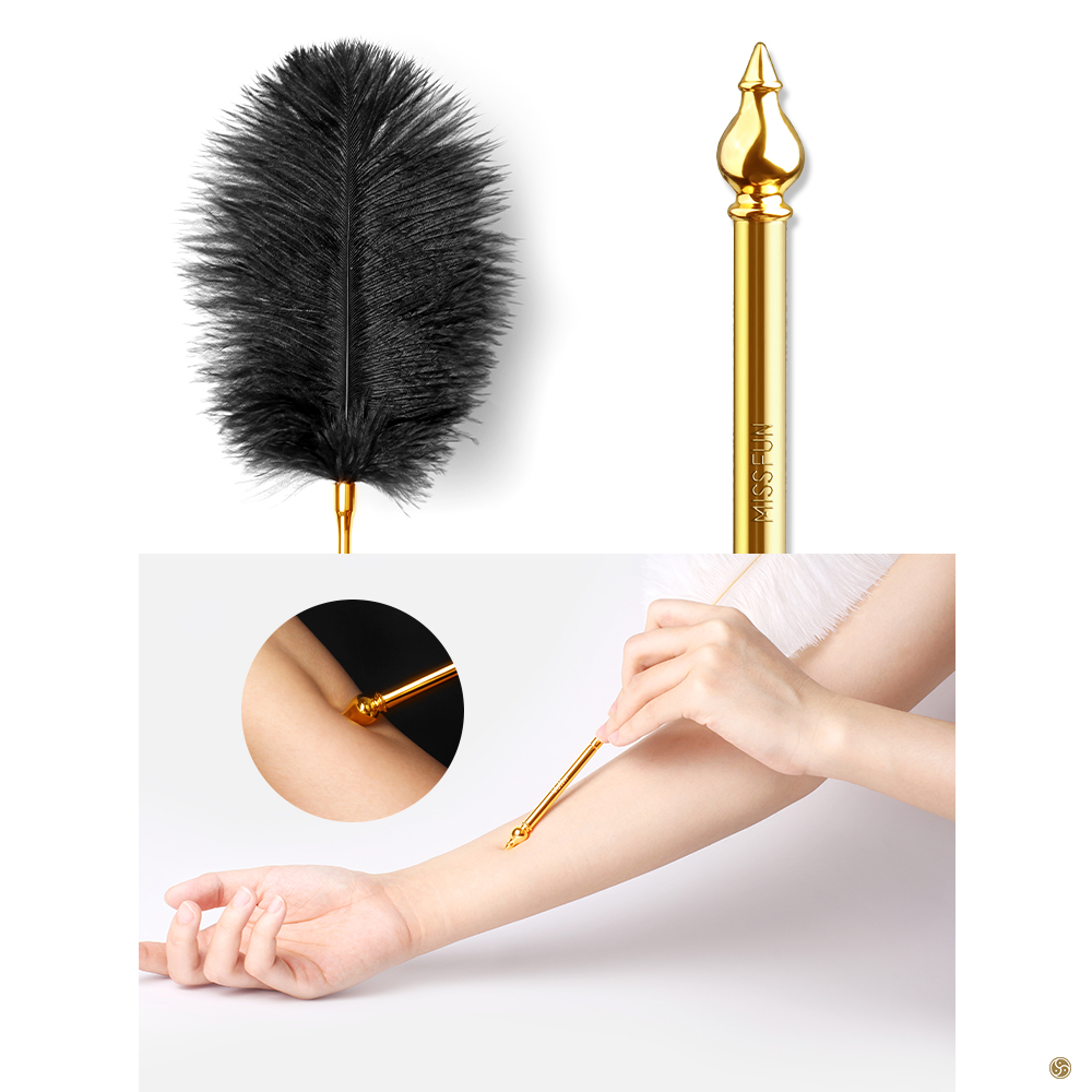 11.11 Luxury Multi Tie Points Bed Restraint Kit + Luxury Ostrich White Feather Tickler