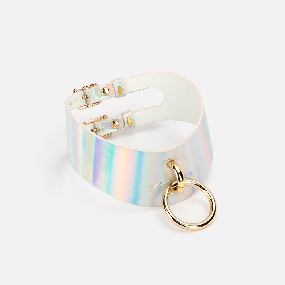 Aurora Double Buckle Big Ring Collar with Leash