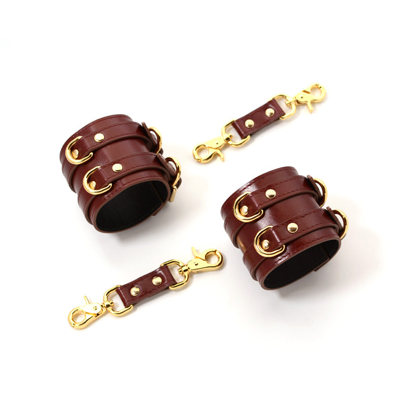 Double-Buckle Genuine Leather Wrist Cuffs