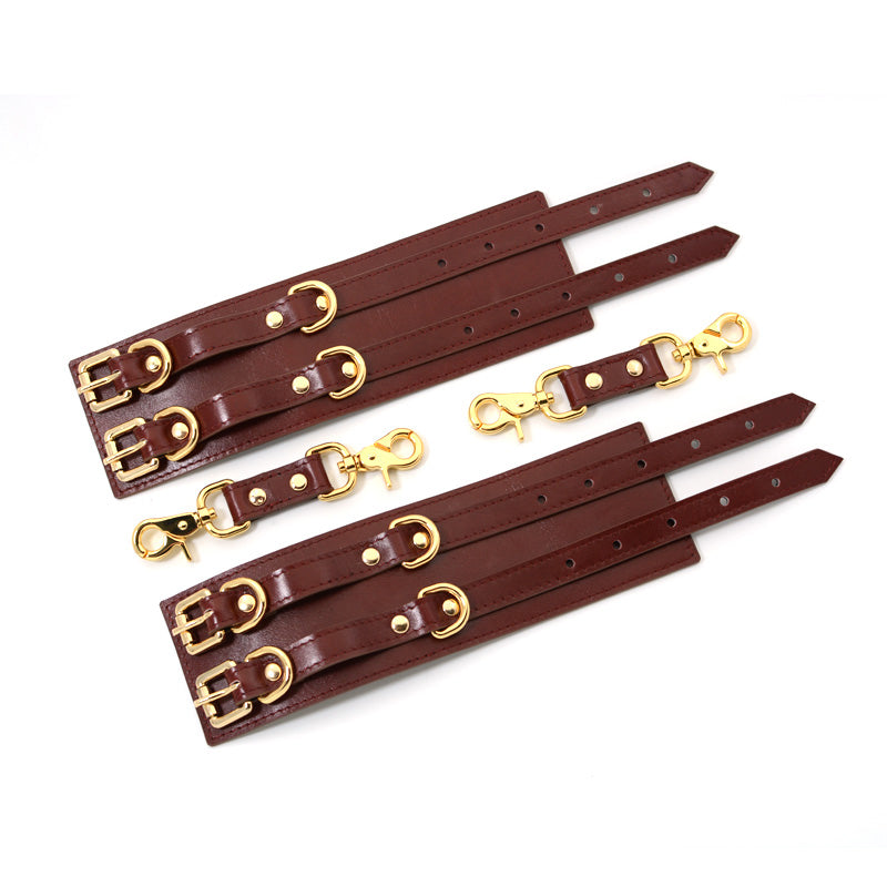 Double-Buckle Genuine Leather Wrist Cuffs