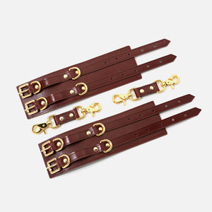 Double-Buckle Genuine Leather Wrist Cuffs