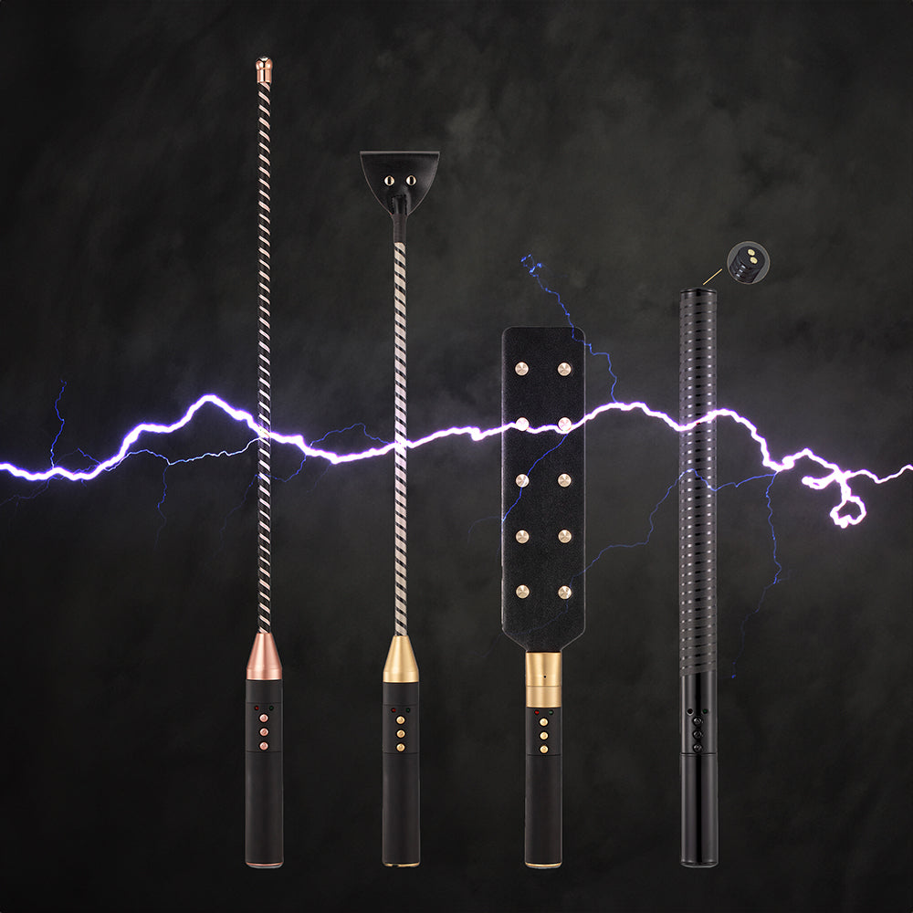 Passionate BDSM Electro Play Series: Whip, Cane, Paddle & Baton USB Rechargeable