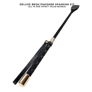 Deluxe BDSM Punisher Spanking Kit featuring a riding crop