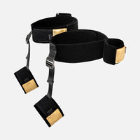 MISSFUN® Luxury BDSM Golden Restrainer Set Conjoined Thigh Wrist Cuffs and Ankle Cuffs