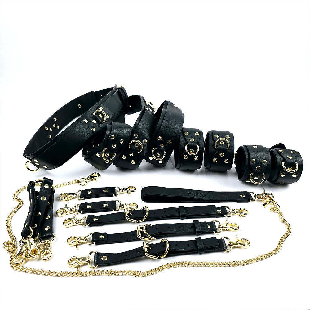 OZGAGA Beginner Vegan Leather Bondage & Restraint Set Black