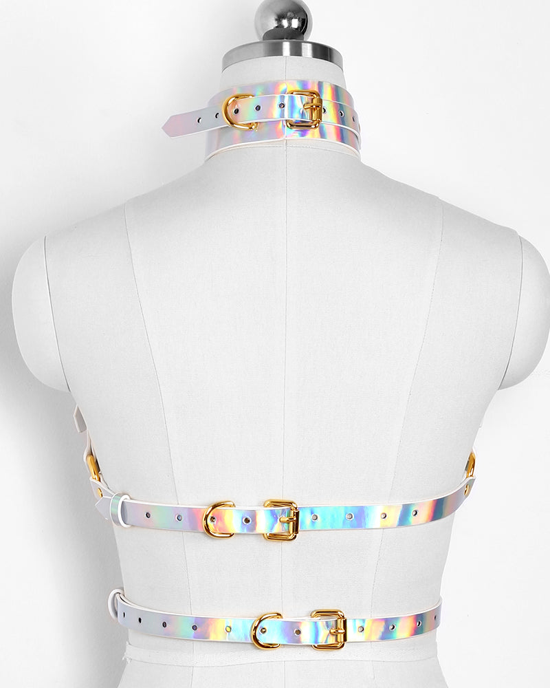 MISSFUN® Vegan Leather Body Harness with Belt & Thigh Garters (Aurora)