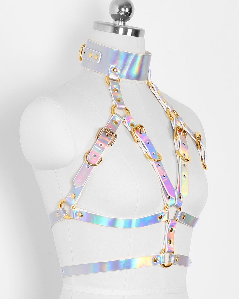 MISSFUN® Vegan Leather Body Harness with Belt & Thigh Garters (Aurora)