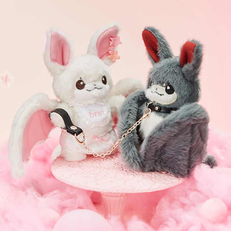 Bratty Bat Mini and Bratty Brat Mini Plushie with Keychain and Dress-Up Accessories