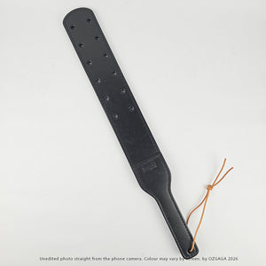 Black two-layer Italian leather Canadian Prison Strap with 12 holes