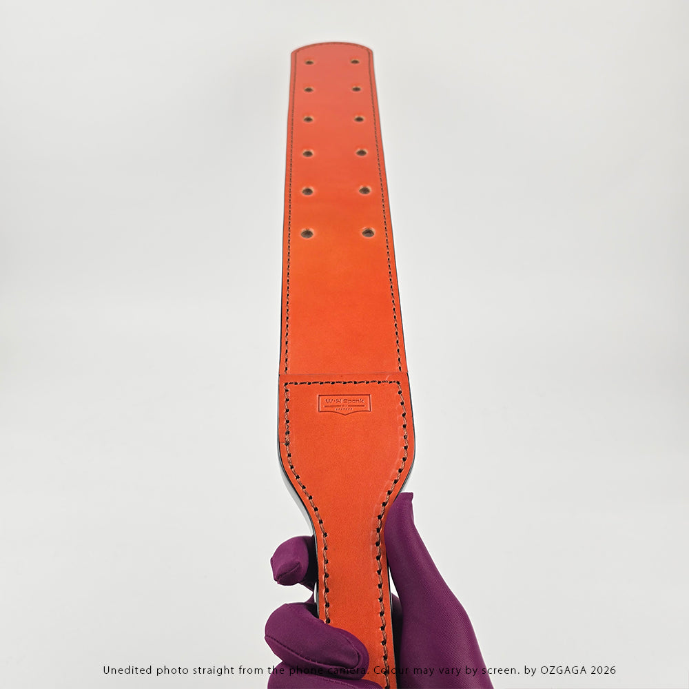 Dark Brown two-layer Italian leather Canadian Prison Strap with 12 holes