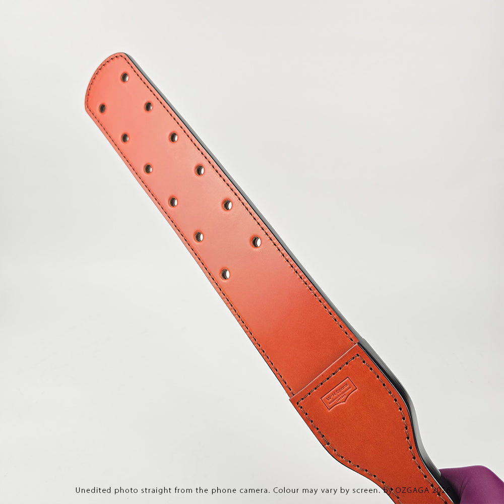 Dark Brown two-layer Italian leather Canadian Prison Strap with 12 holes