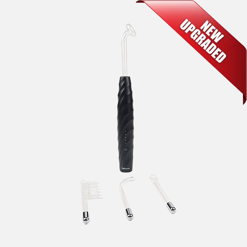 Cordless Electroplay Glass Wand E-Stim Set with 4 Interchangeable Heads
