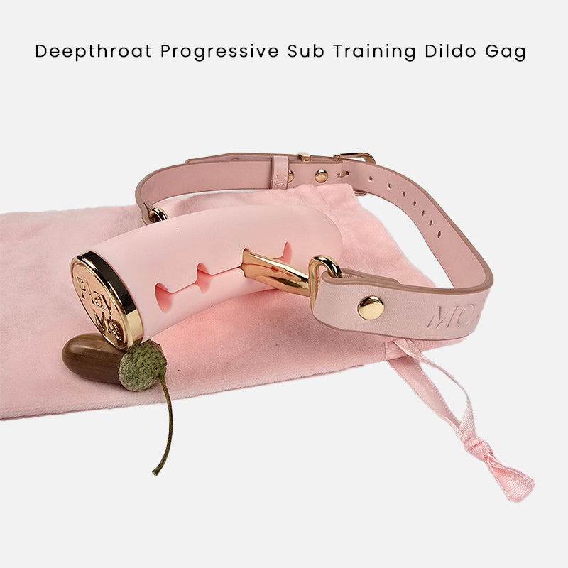 Progressive Deepthroat Sub Training Dildo Gag with Adjustable Depth