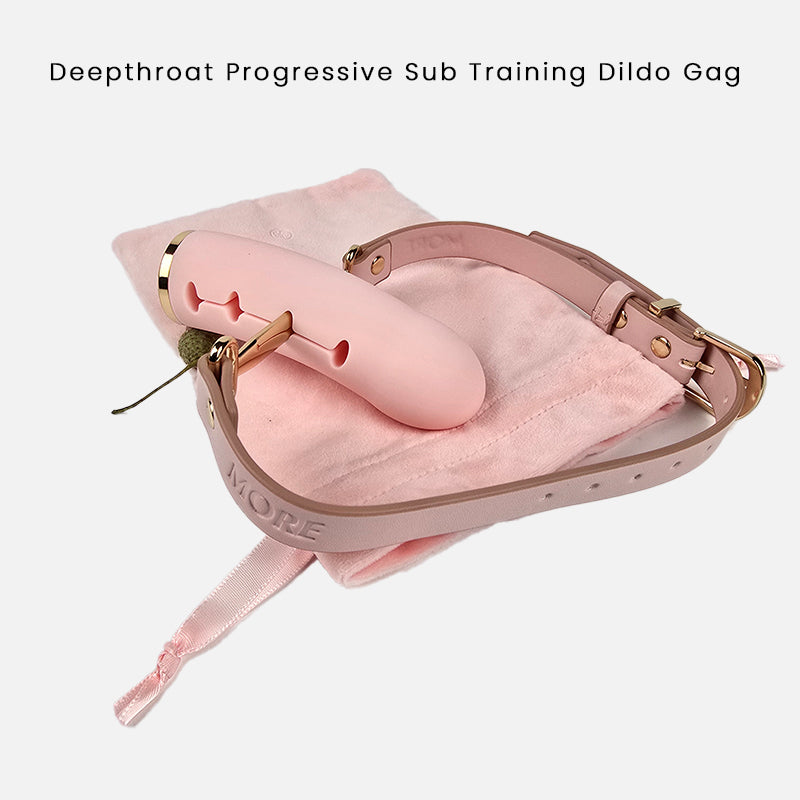 Progressive Deepthroat Sub Training Dildo Gag with Adjustable Depth