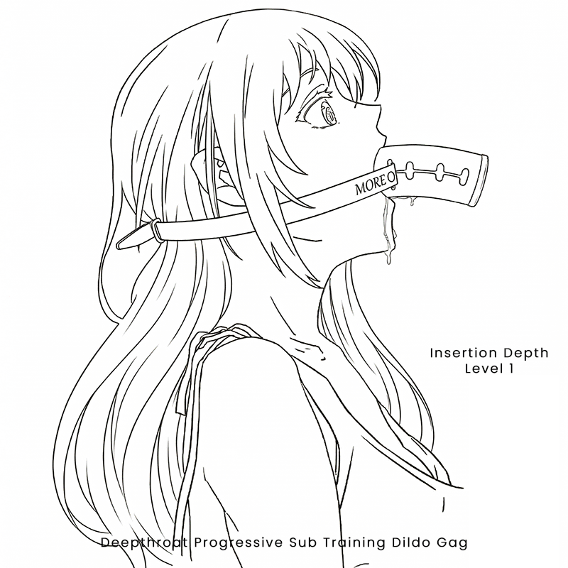 Progressive Deepthroat Sub Training Dildo Gag with Adjustable Depth