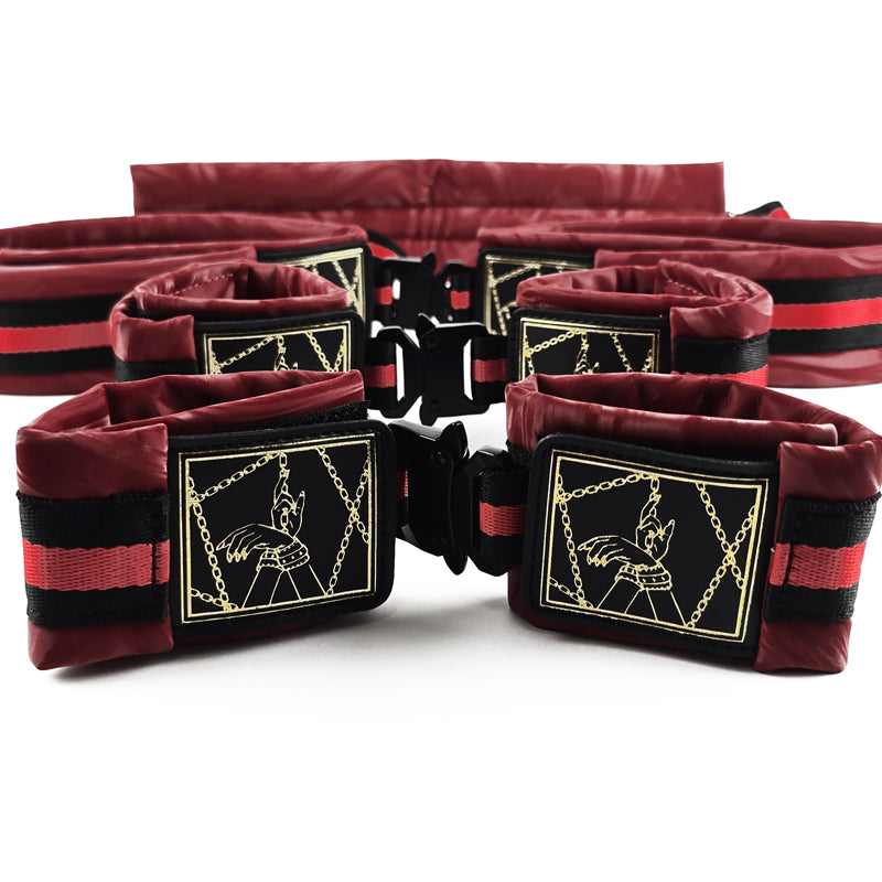 Deluxe Red Passion Multi-Position Bondage Restraint Kit (7pc)