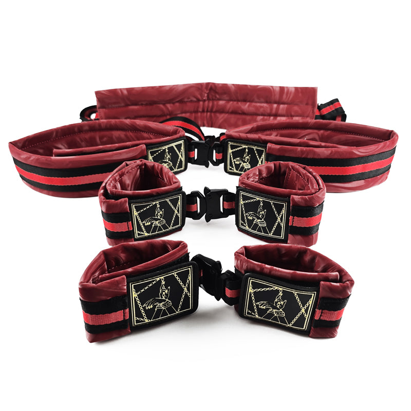 Deluxe Red Passion Multi-Position Bondage Restraint Kit (7pc)