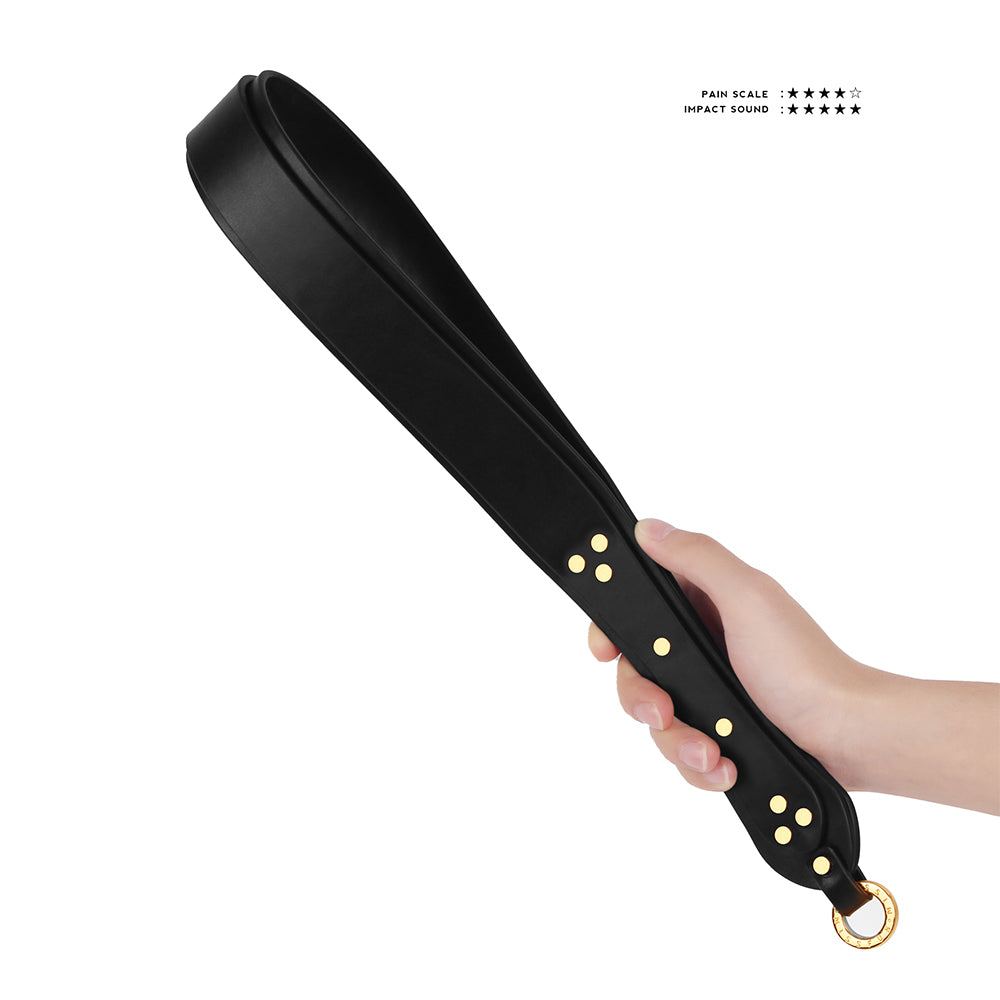 MISSFUN® Luxury High Impact Genuine Leather Paddle (Black)