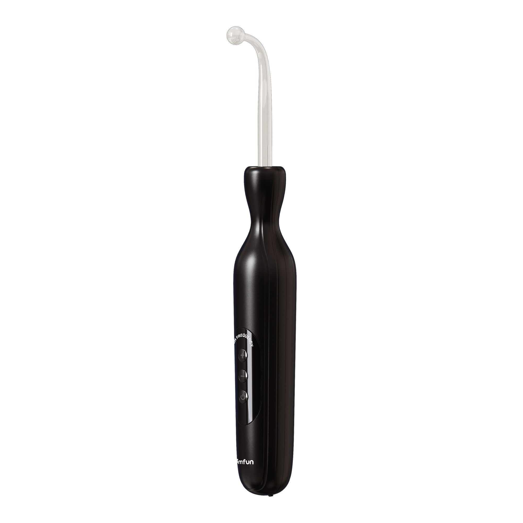 USB Rechargeable Electro Wand for Electroplay, Black, Adjustable Intensity with Glass Electrode.